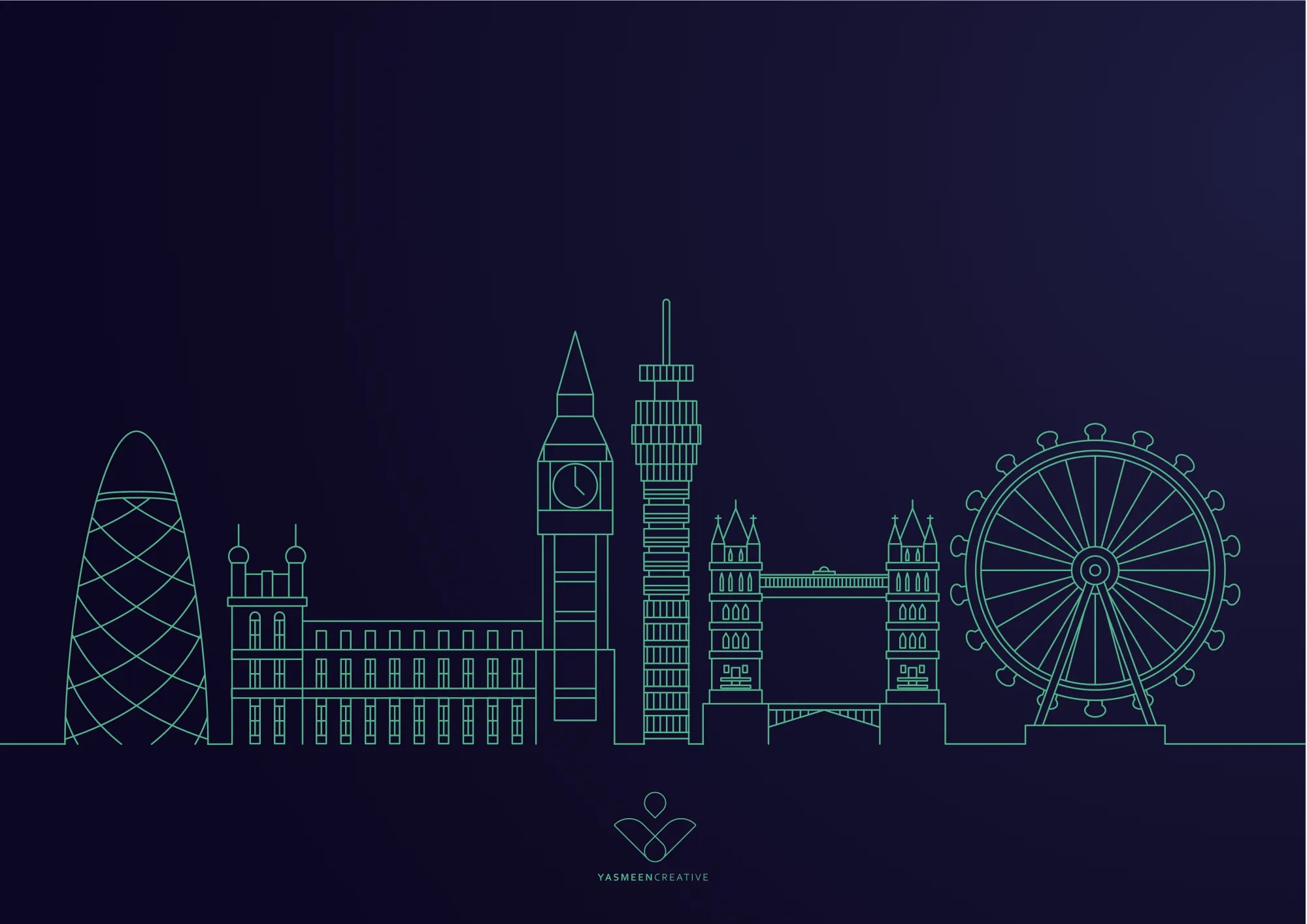 London skyline silhouette