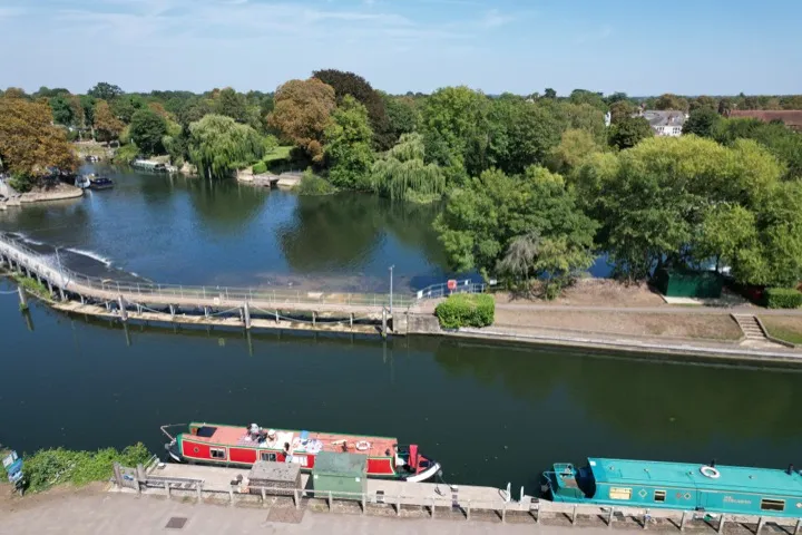 Drone shot of property gardens