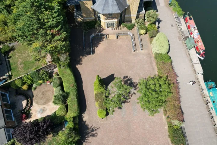 Property gardens aerial view