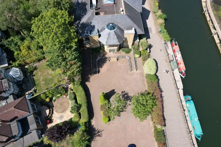 Drone view of property frontage