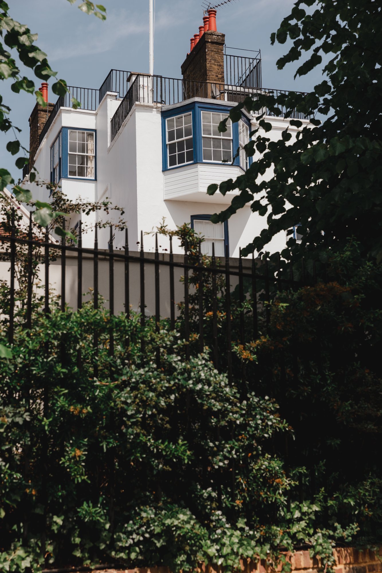 Victorian terraced houses with colourful doors