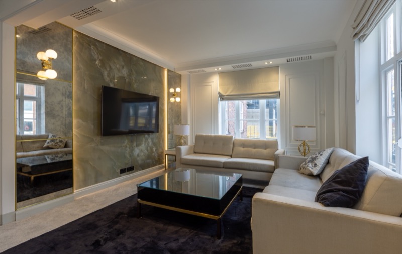 Property videography showcasing elegant living room