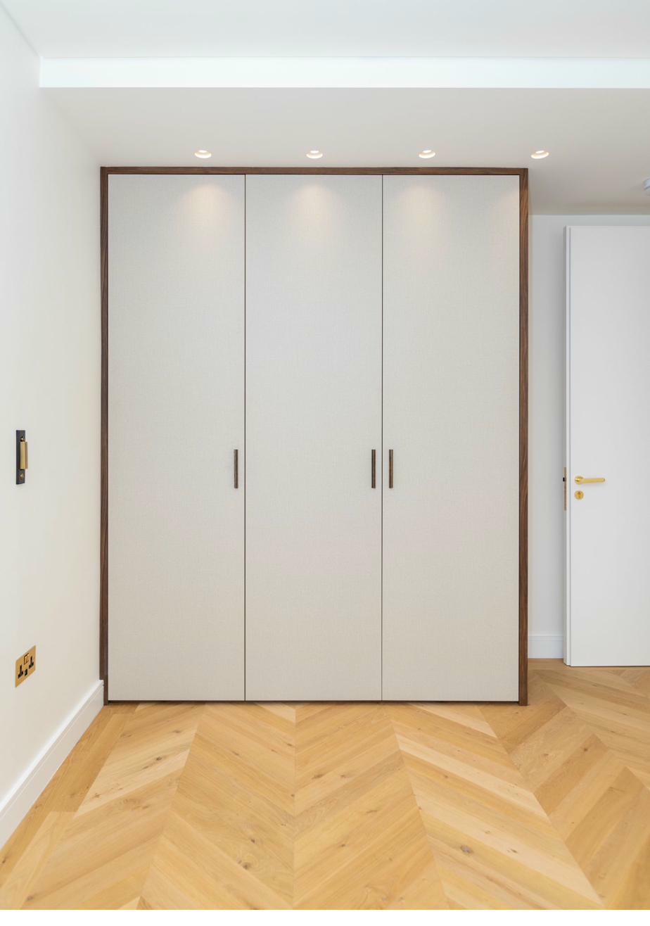 Bedroom with closed built-in wardrobe