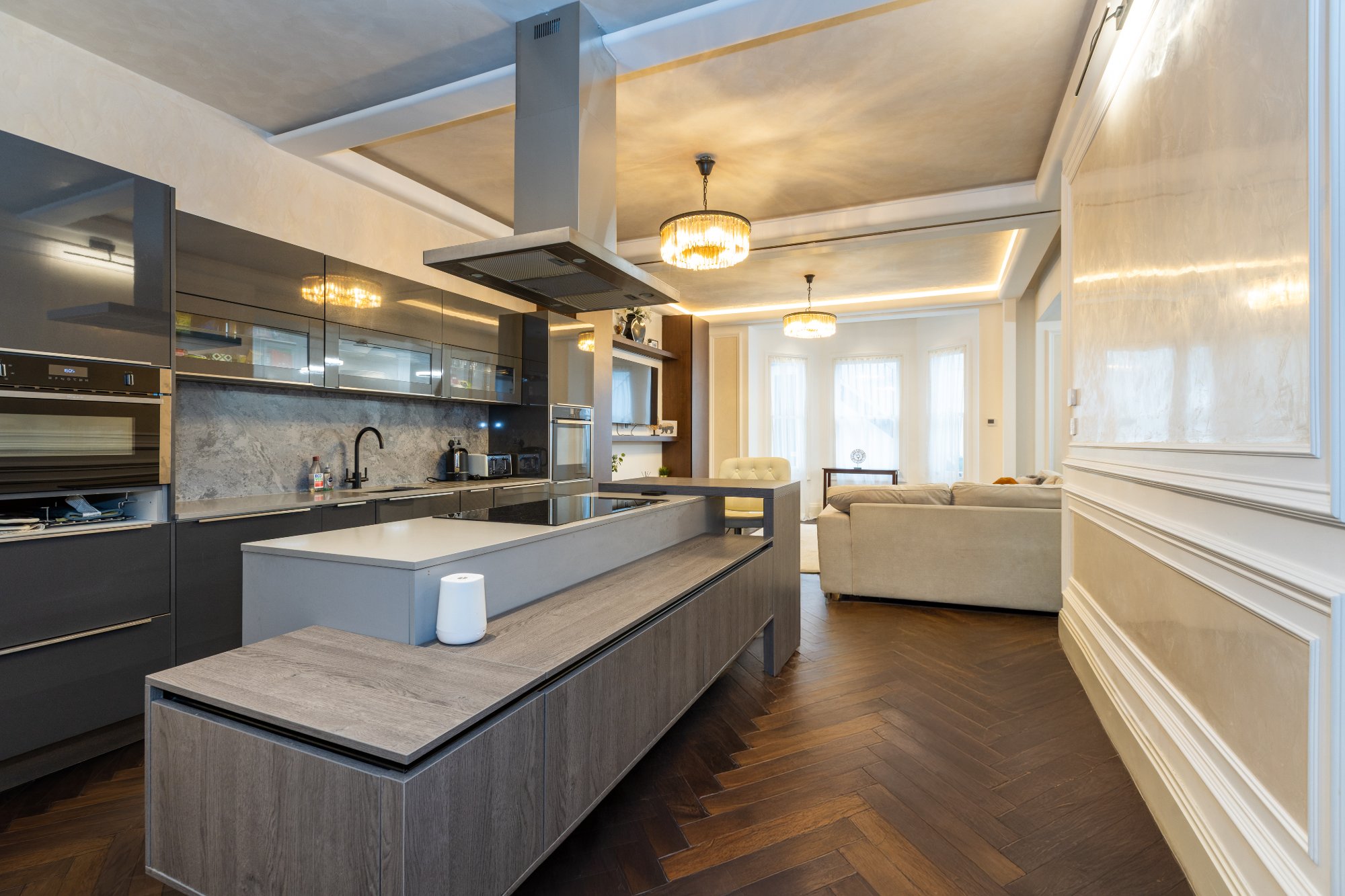 Luxury kitchen living space